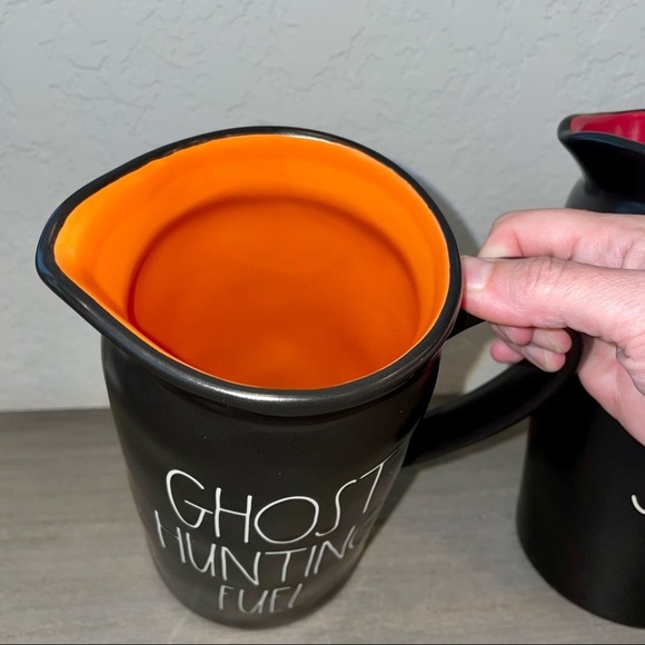 RAE Dunn Set of 2 Halloween Pitchers: GHOST HUNTING FUEL and VAMPIRE JUICE - Picture 3 of 5